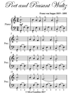 cover image of Poet and Peasant Waltz Easiest Piano Sheet Music